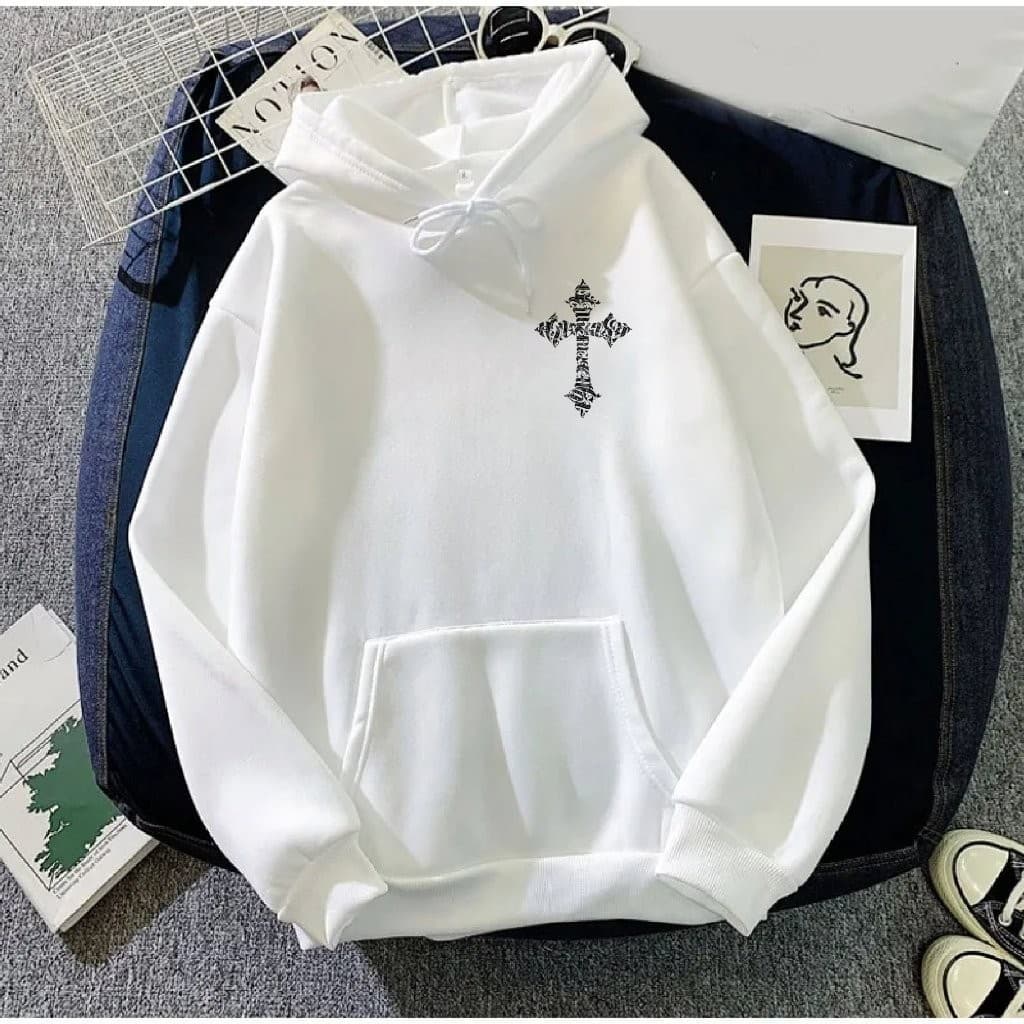 Blusa Frio Moletom Jaqueta Com Capuz Streetwear Cruz Flanelado