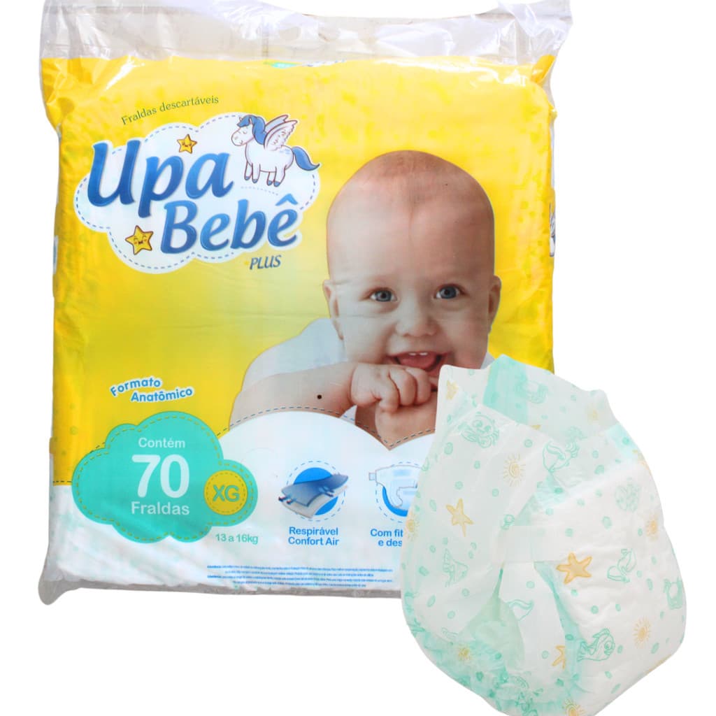 Fralda Descartável Upa Bebê Plus Hipoalergênico XG 70unds