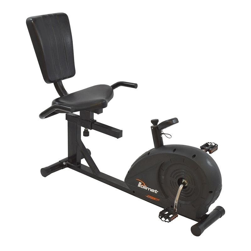 Bicicleta Ergométrica Horizontal Magnética Polimet BH-3800 Preto Profissional Residencial 5 Funções
