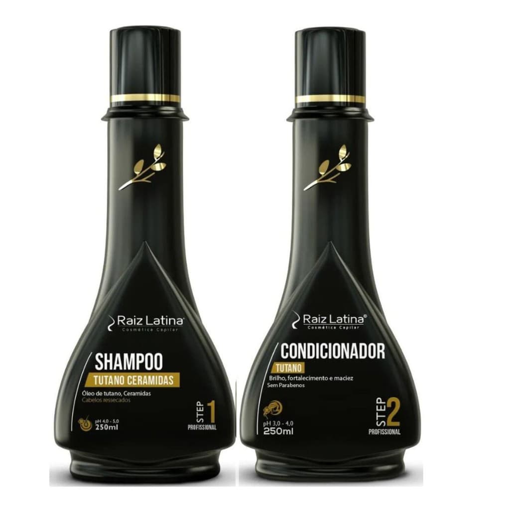 Kit Tutano Shampoo sem sal + Condicionador hidratante Raiz Latina 250ML -  para cabelos danificados.