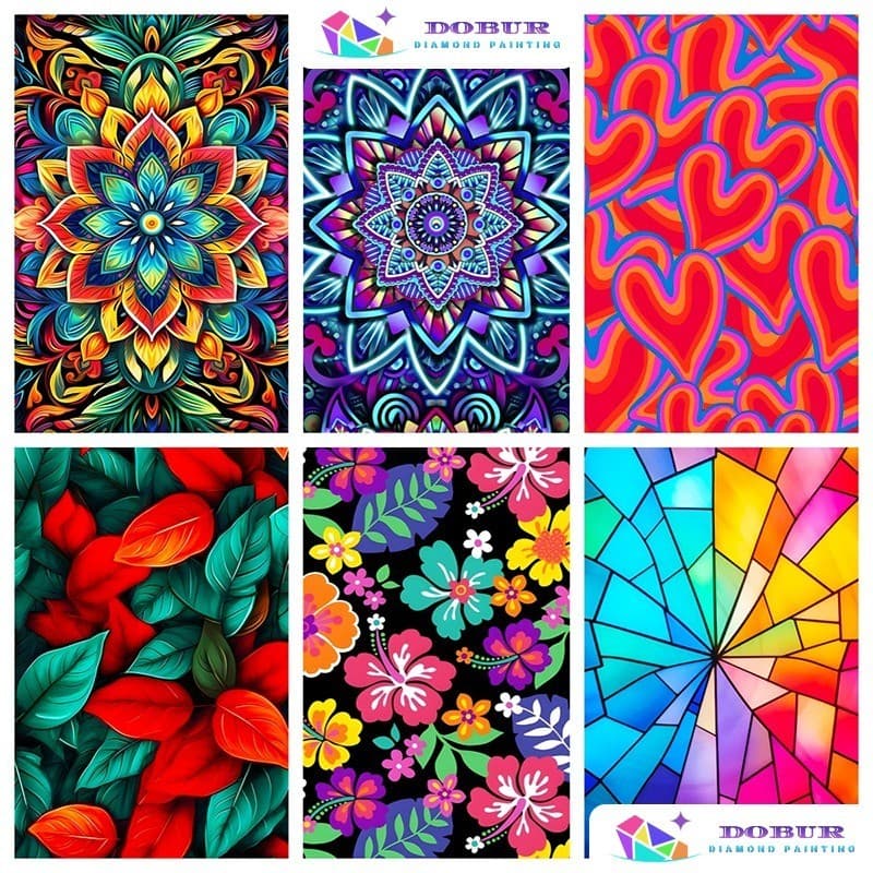 DOBUR | Conjunto Pintura Com Diamante Arte Abstrata 5D DIY Round/Square Full Drill Artesanato Decoração Parede Doméstica