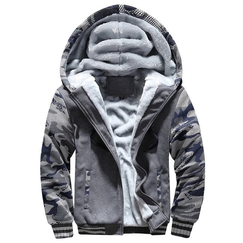 Camuflagem de Inverno Camisa de Suor Quente Espessada
