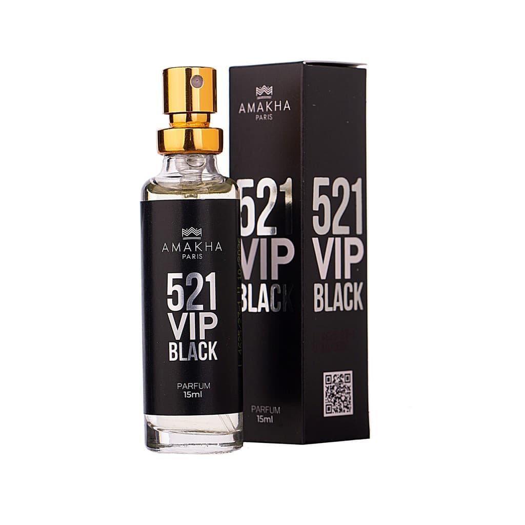 Perfume Masculino 521 Vip Black 15ml Amakha Paris | Fougère Sedutor | Noite | Inspirado em Importado