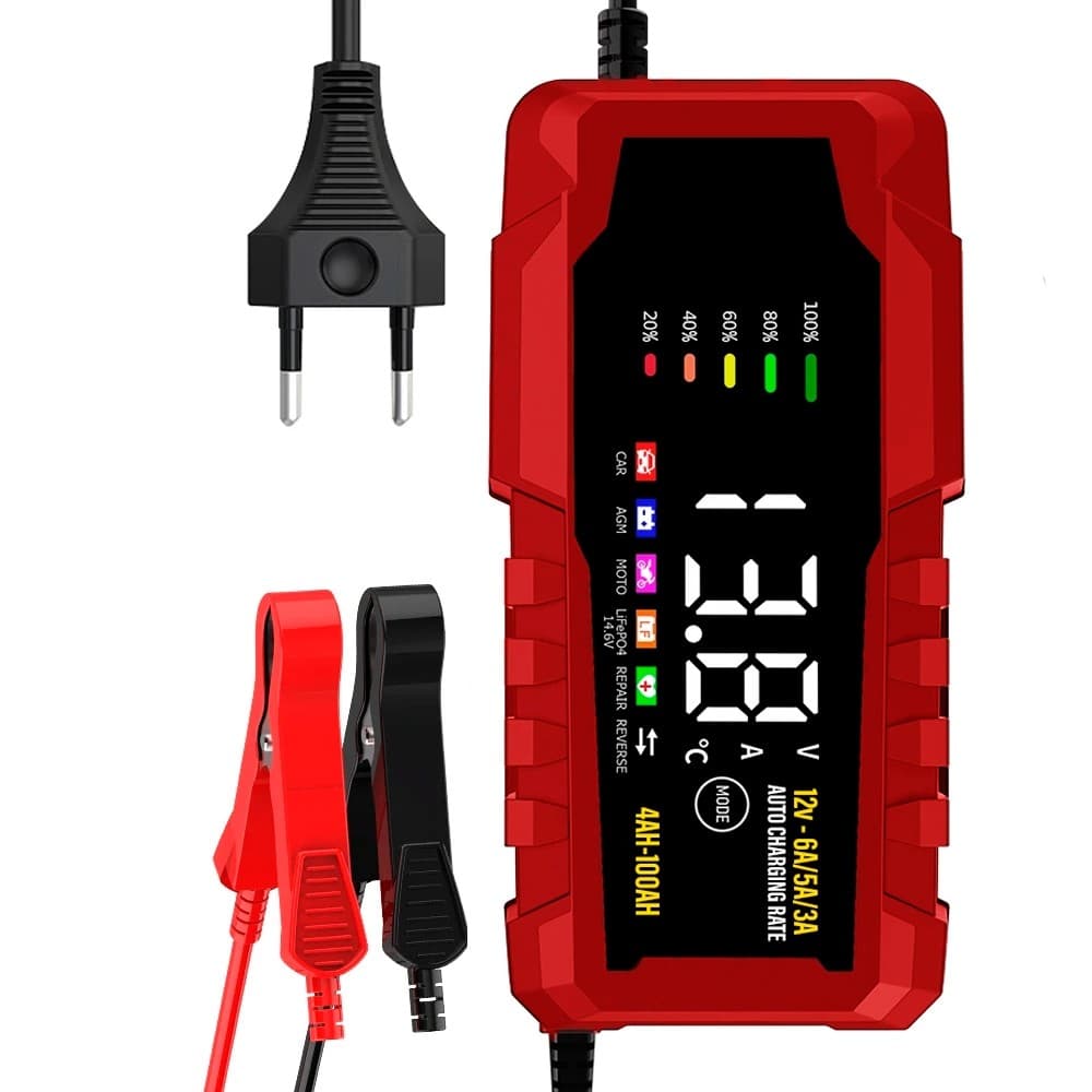 Carregador Automático de Bateria 12V 6A/5A/3A Para Carro Moto Caminhão Barco Reparação Pulso