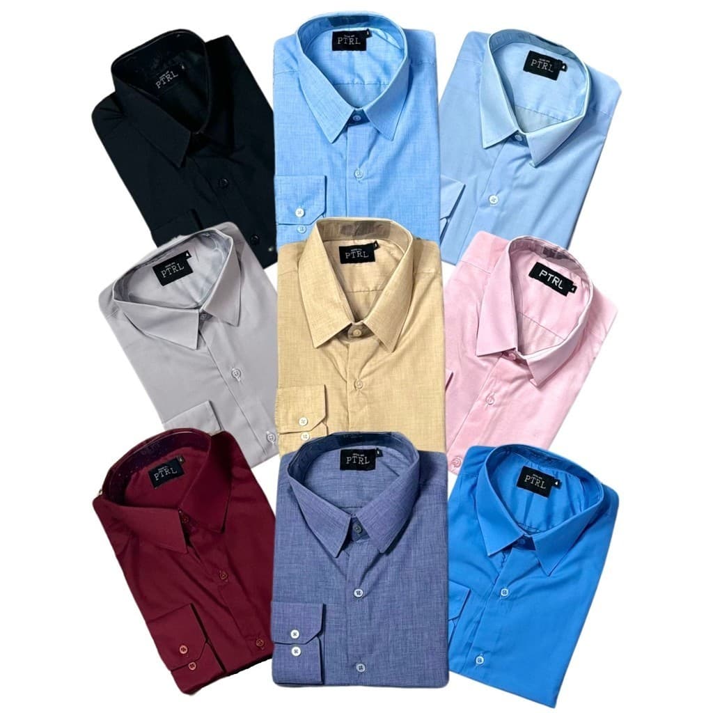 KIT 09 peças - Camisa Social Manga Longa Slim e Tipo Linho (sem branco e azul marinho)