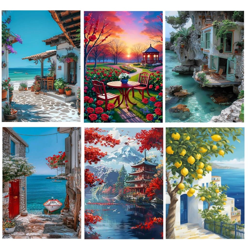 5D DIY Pintura Diamante Bordado Mar , Beleza À Beira-Cenário , Acrílico , Arte Em Tela , Mosaico Artesanato Artesanal Lazer Relaxamento Decoração De Parede