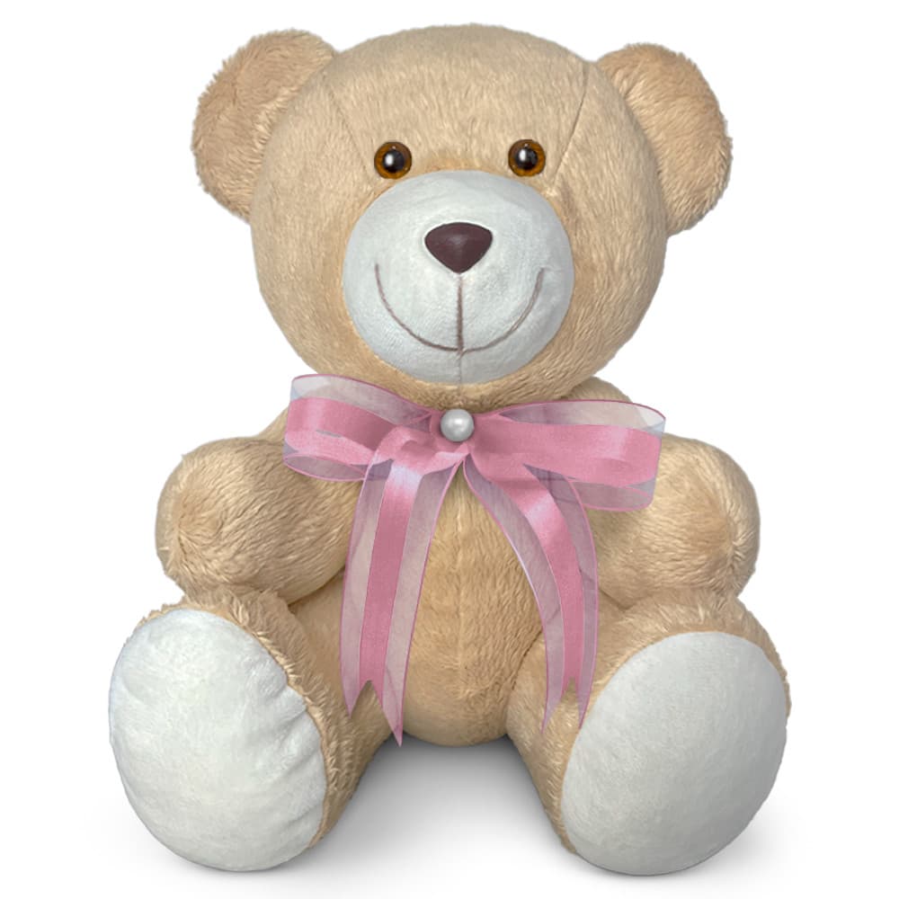 Ursinho de Pelúcia Antialérgico Articulado Com Laço 25cm  | Urso de Decoração e Lembrancinha
