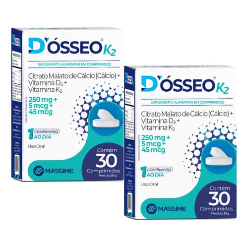 Kit 2x Dosseo K2 30cpr - Calcio, Vitamina D3 E Vitamina K2