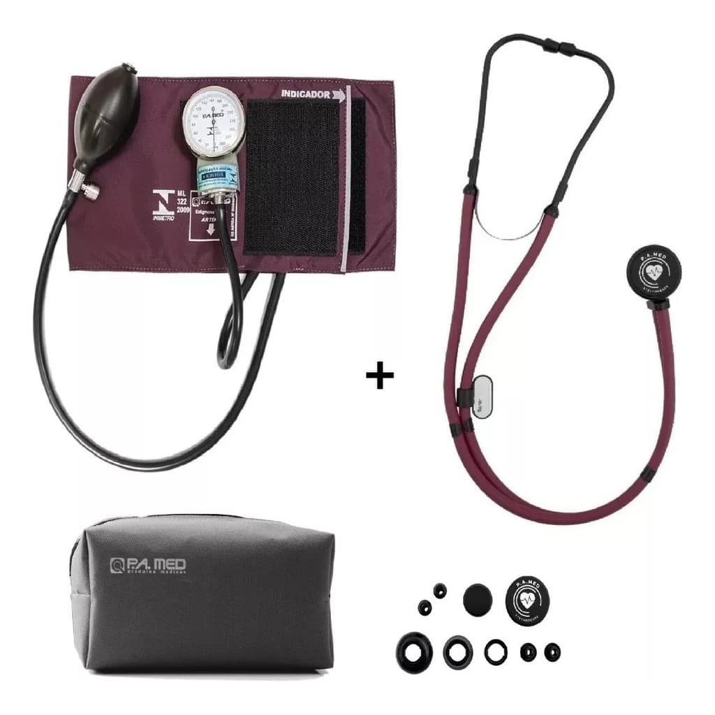 Aparelho De Medir Pressão Arterial + Esteto Black P. A. Med