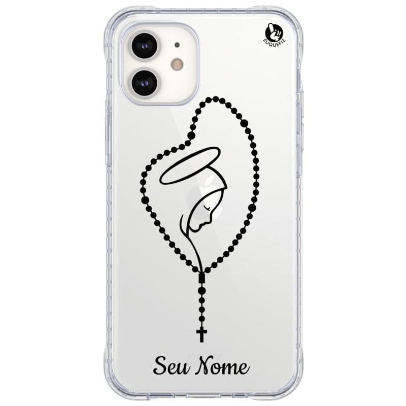 Capinha de Celular Mãe Maria Terço Personalizada Nome-Diversos celulares