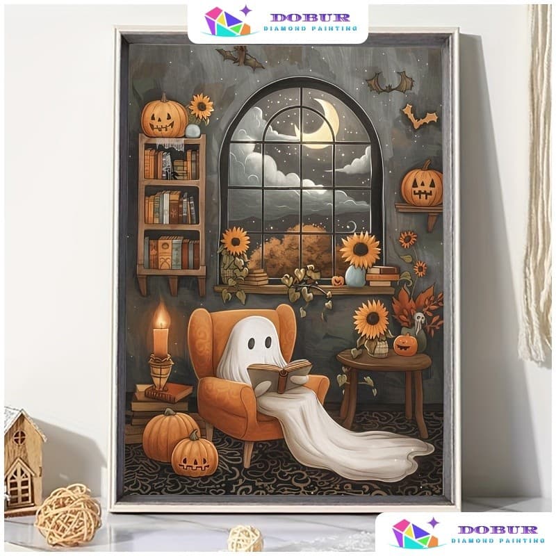 DOBUR | 1pc Kit De Pintura Diamante 5D Halloween-Completo , Adequado Para Decoração De Parede De Casa E Presente ,