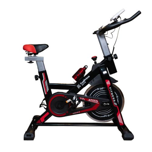 Bicicleta Ergométrica de Spinning Mecânica 8kg Cor Preto/Vermelho Fuel Prime Sports 