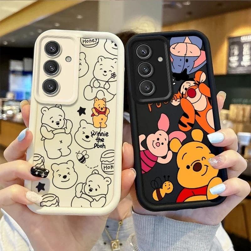 Para Samsung Galaxy A07 A17 A16 A25 A14 A15 M36 S25 FE A35 A55 A56 A54 A05S M55 C55 5G 3D Cartoon Winnie Pooh Capa De Te