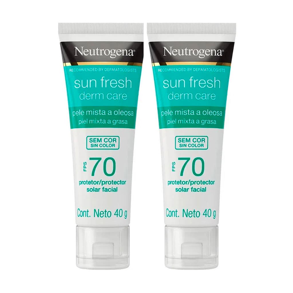 KIT C/2 PROTETOR SOLAR FACIAL NEUTROGENA  FPS70 MISTA A OLEOSA 40G