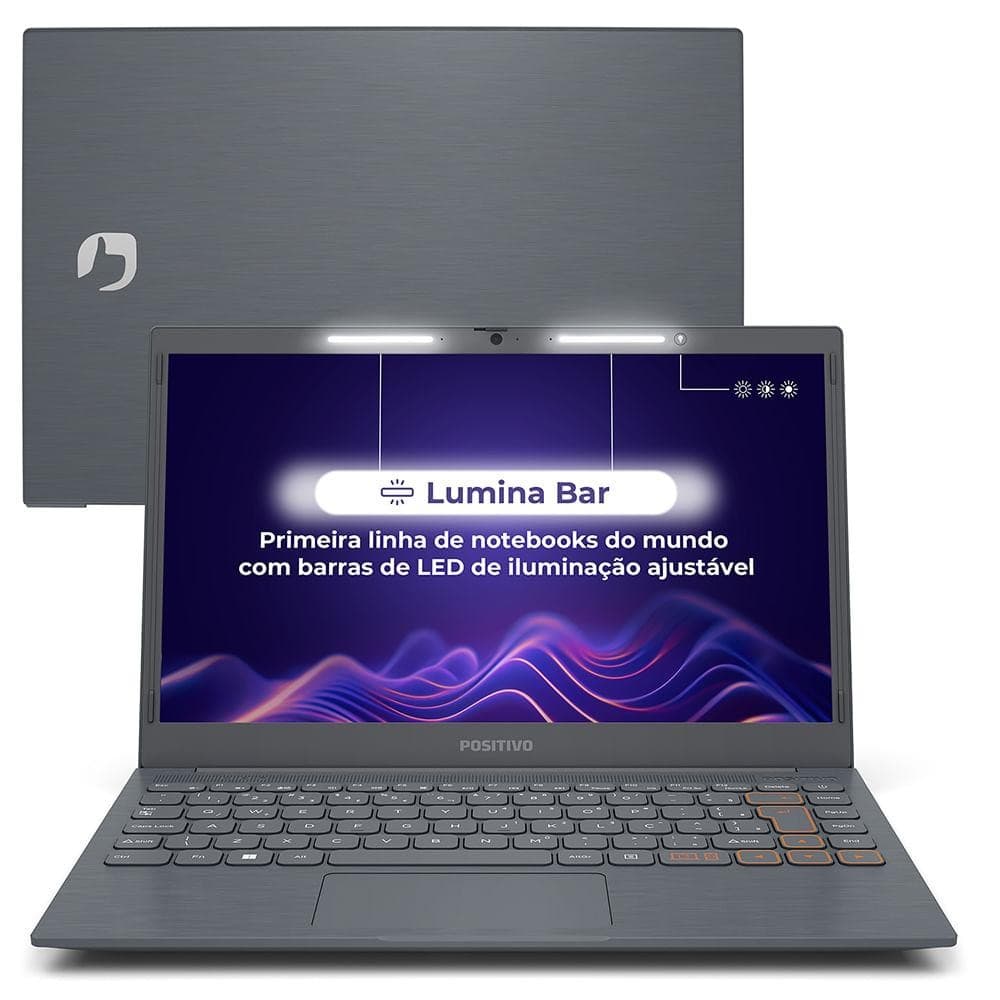 Notebook Positivo Vision C14 Intel® Celeron® Linux 8GB RAM 256GB eMMC 14.1” LED HD Lumina BAR - Cinza
