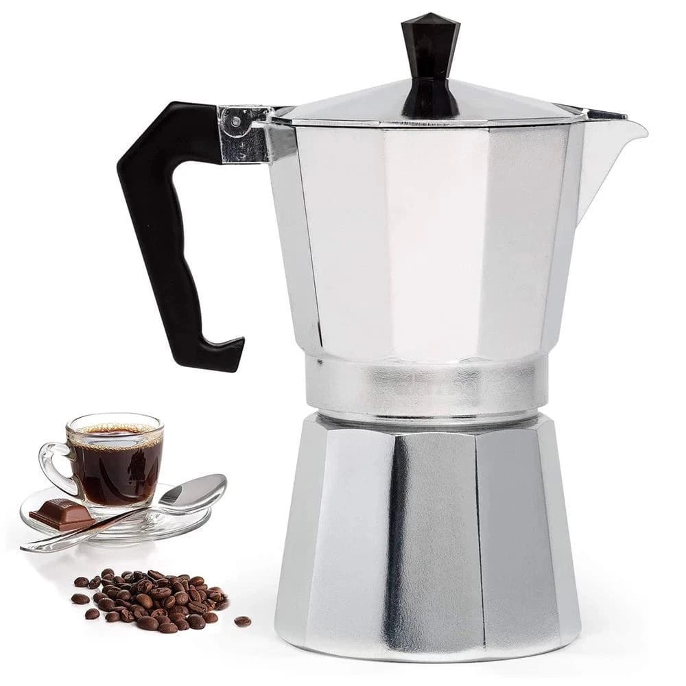 Cafeteira Italiana Manual Alumínio 6 Xícaras Café Expresso Cor Inox