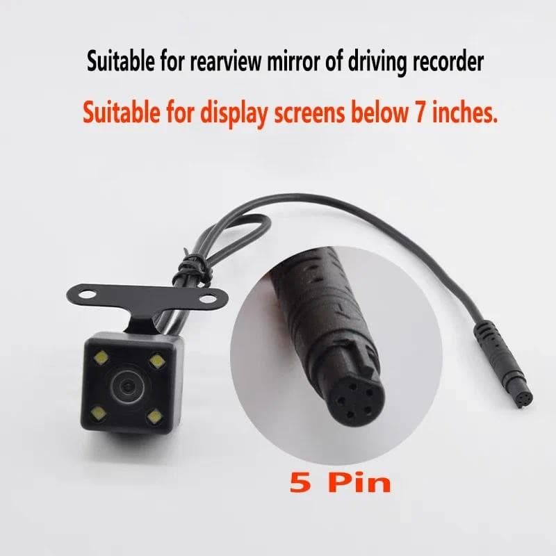 Câmera De Visão Traseira Do Carro HD De 5 Pinos Reversa 4LED Vídeo Noturna Grande Angular Estacionamento De 170 Graus
