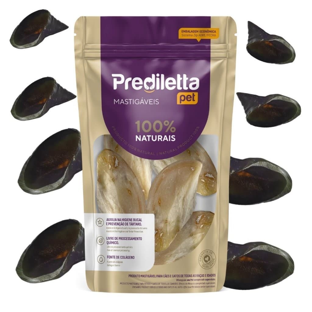 1 Pacote  de 8 Casco Bovino Mordedor Para Cachorro Natural  total 8 UN Prediletta