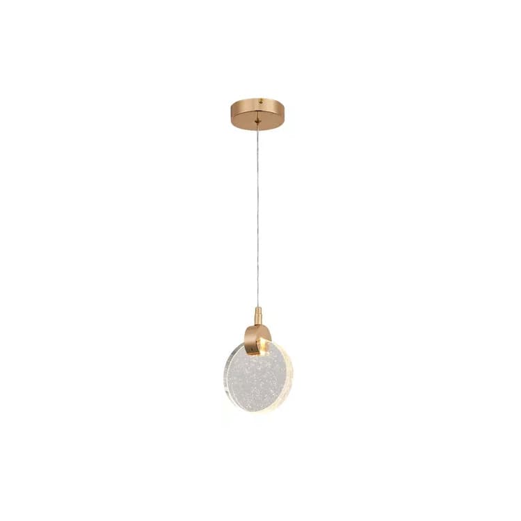 Pendente Redondo Cristal Bolhas Luminária Moeda bolachao Led 7w 3500k Cabeceira Lavabo Balcão Equipe Led