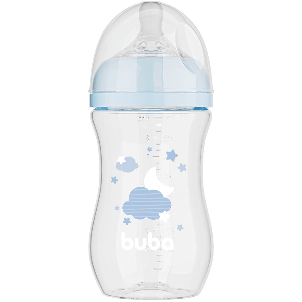 Mamadeira Buba 270ml Easy Flow Nuvem azul  mamadeira Anti cólica
