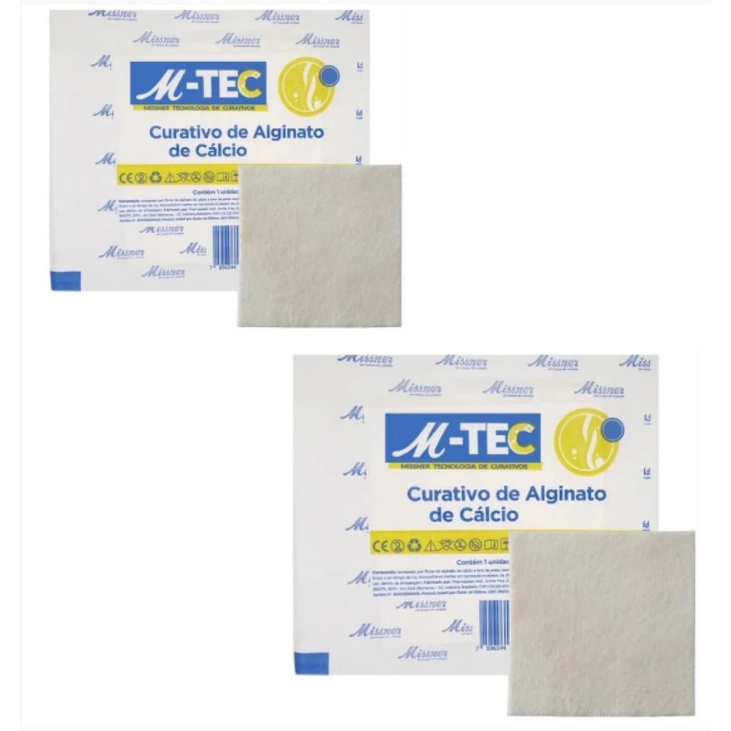 Kit 2 Curativo De Alginato De Cálcio 10cm X 10cm - Missner