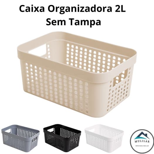 Caixa Organizadora para cozinha banheiro  quarto  lavanderia 2 Litros sem Tampa  Cesto Organizador
