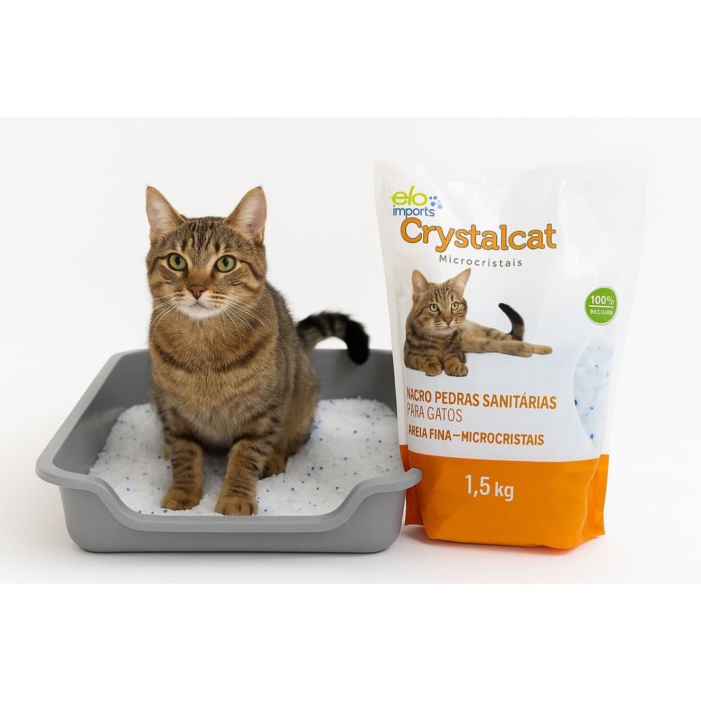 Areia Sanitária Gato Micro Cristais Sílica Em Gel 1,5kg Fina