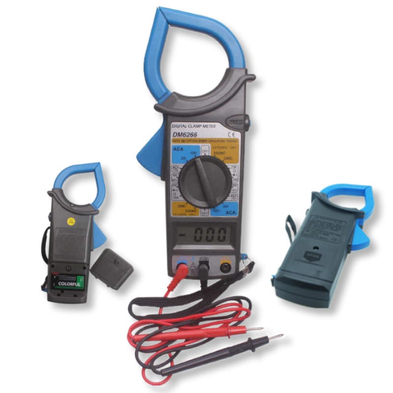 Alicate Amperímetro Digital DM6266 Multimetro com Bateria e Bolsa Beep de Continuidade