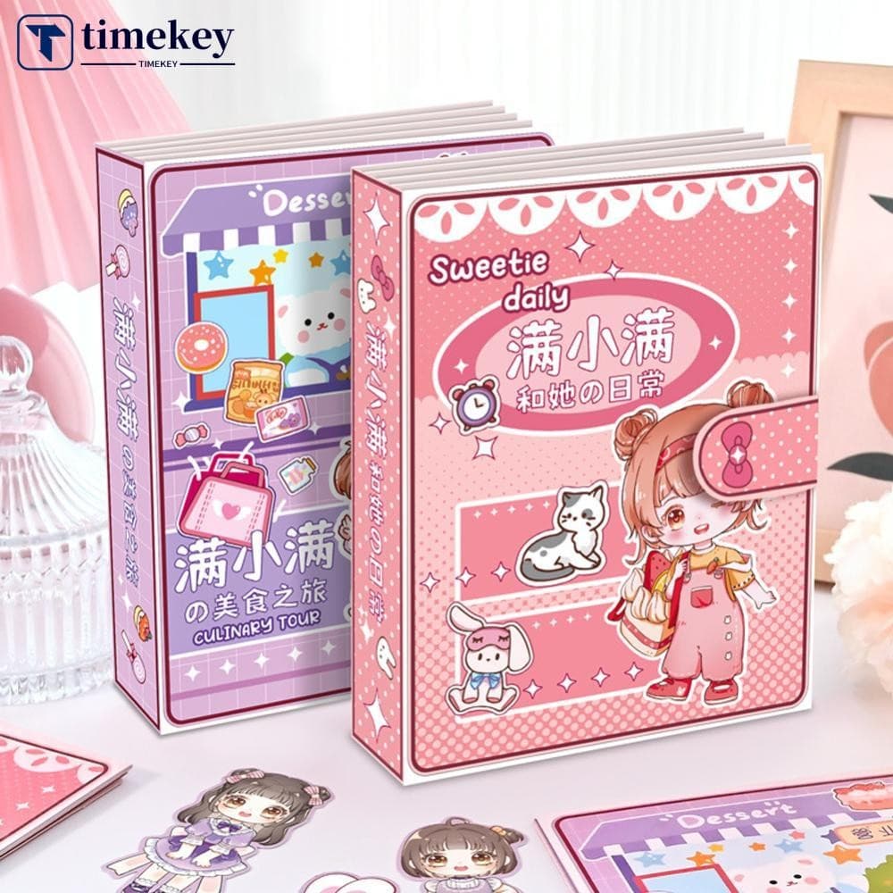 TIMEKEY DIY Livro Silencioso Menina Vestir-Se Brinquedos Educativos Das Crianças Artesanal De Papel Boneca Brinquedo H1Y