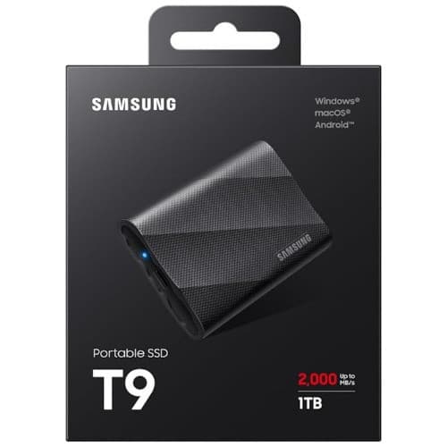 Hd Ssd Externo 1tb Samsung T9 Usb 3.2 - Preto - 2gb/s