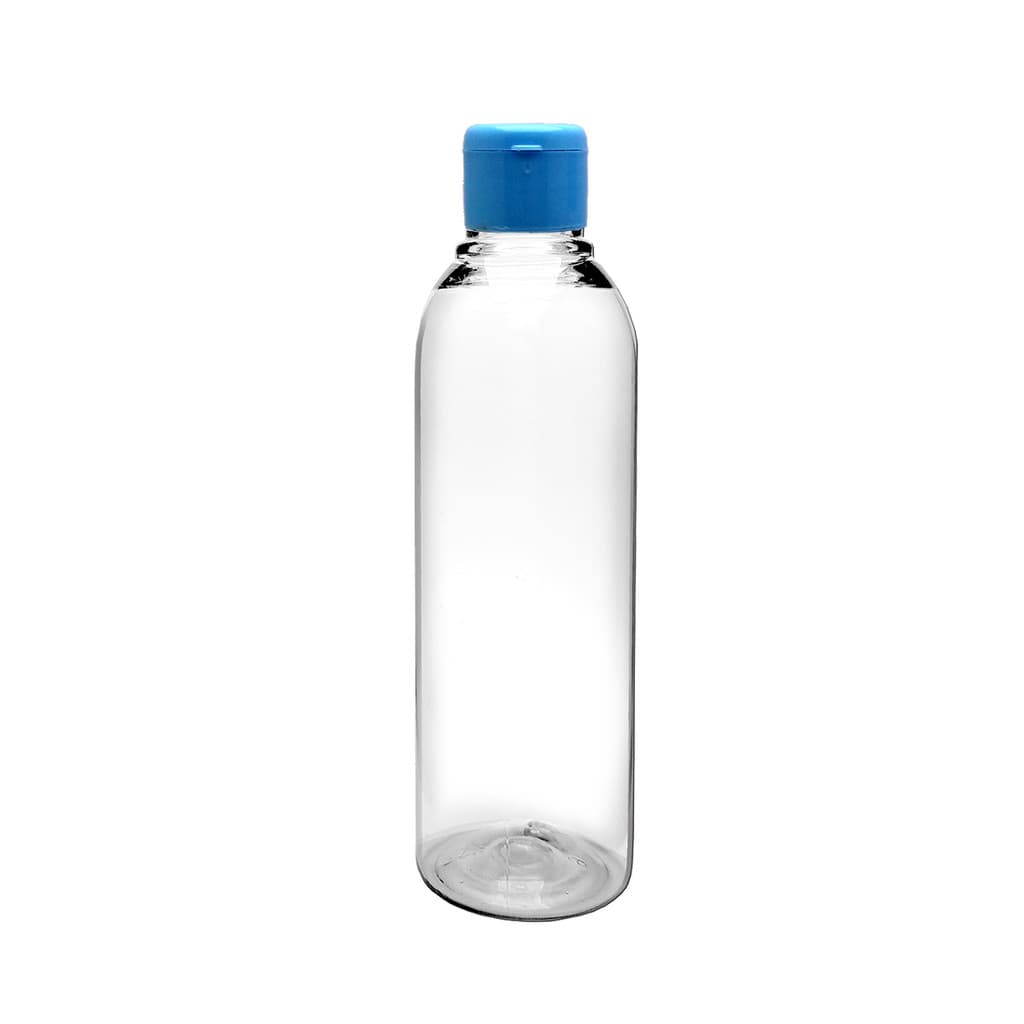 Frascos Plástico Pet 100 Ml cilíndrico Tampa Flip Top azul para álcool gel, cremes, sabonete líquido e shampoo