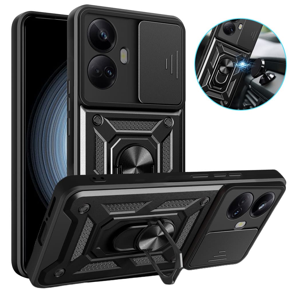 Para OPPO Realme 10 Pro 5G Capa De Proteção À Prova De Choque Câmera Plus Traseira Do Suporte Carro Realme10