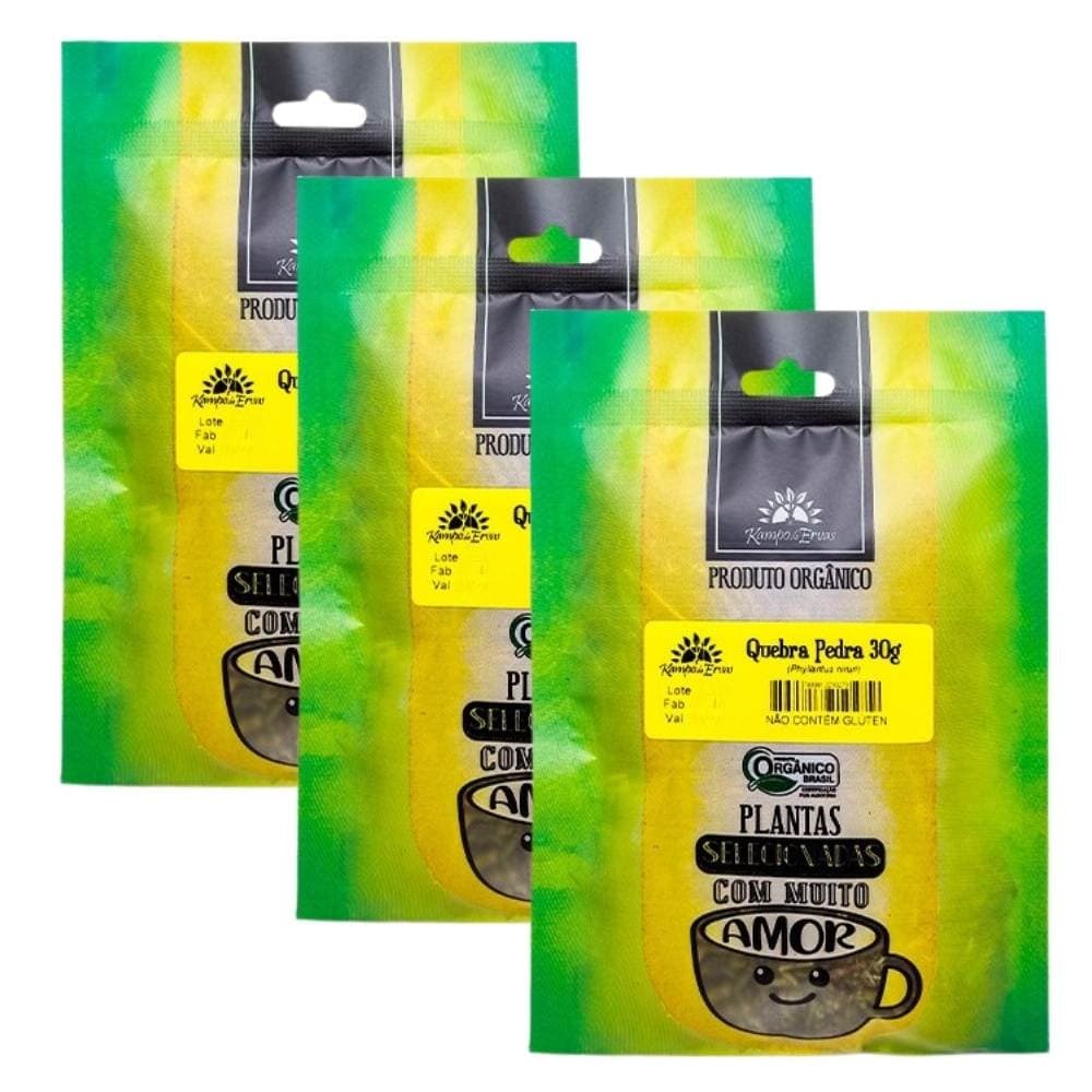 Kit Quebra Pedra Orgânico Puro Kampo de Ervas 3und 30gr cada