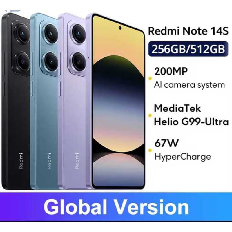 Xiaomi Redmi Note 14S 4G NFC 256GB | 512GB Versão Global