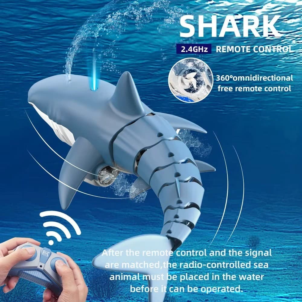 Tubarão Spray Água Baleia Elétrica Crianças Brinquedo De Controle R Banheira Piscina Simulação Submarino Peixe e Jacare