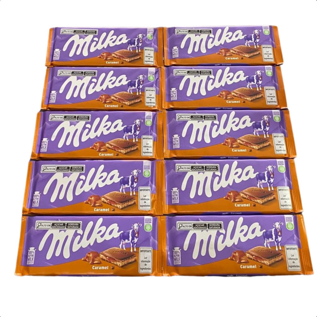 Kit 10 Chocolates Milka Toffee Caramel 100g Importado