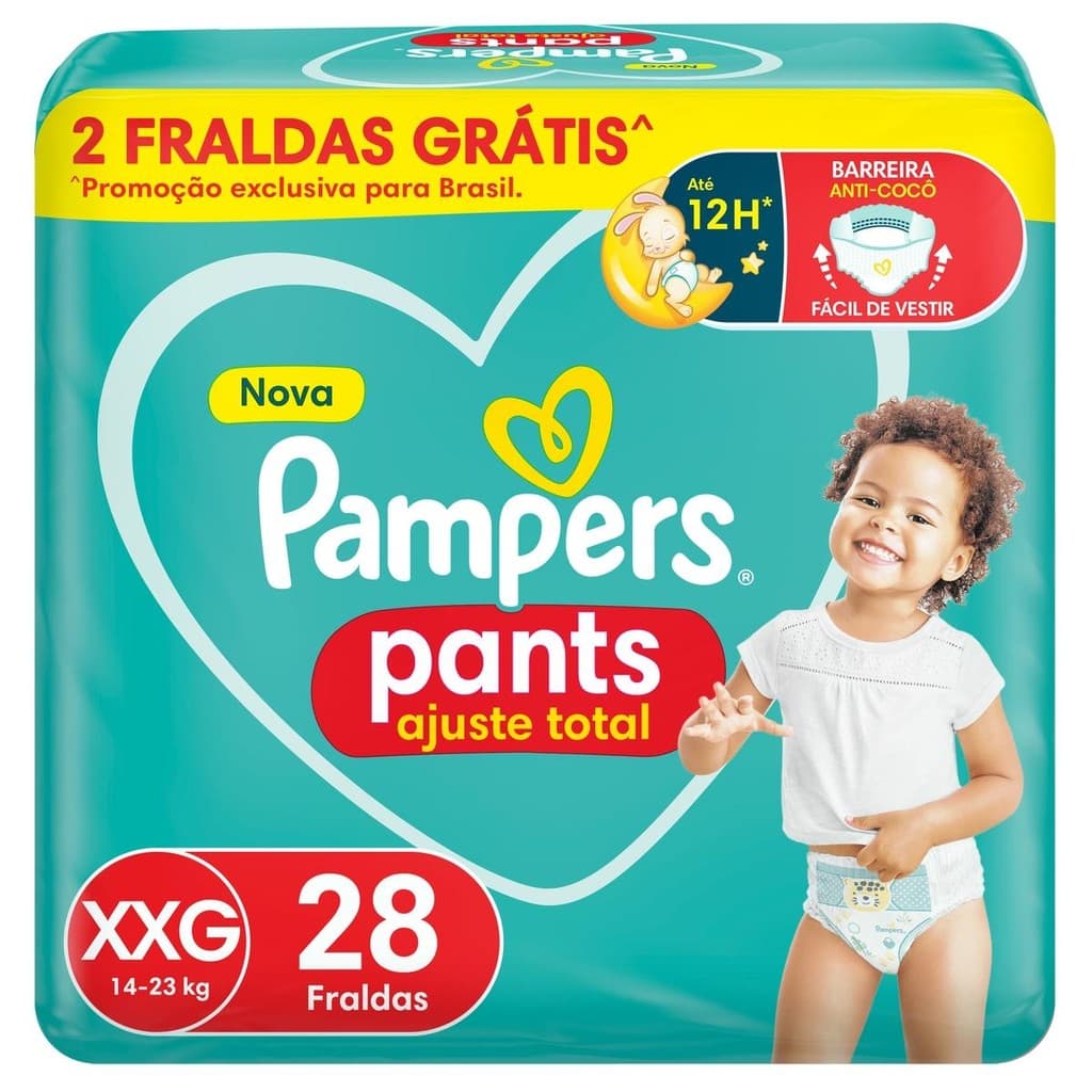 Fralda Pampers Pants Ajuste Total Mega XXG 28 Unidades