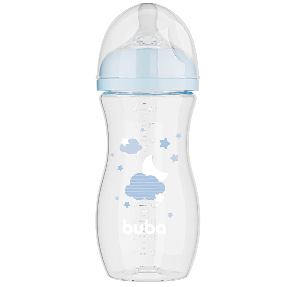 Mamadeira Buba Easy Flow Elefante Azul 330 ml  - Menino 4+