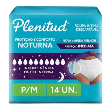 Roupa Íntima Descartável Plenitud Noturna P/M Absorção Intensa 14 unidades