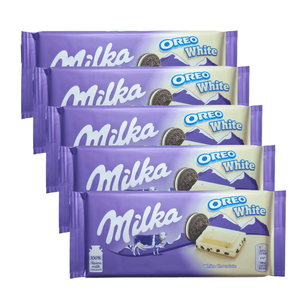 Kit 5 Chocolate Branco Oreo Recheado Importado 100g