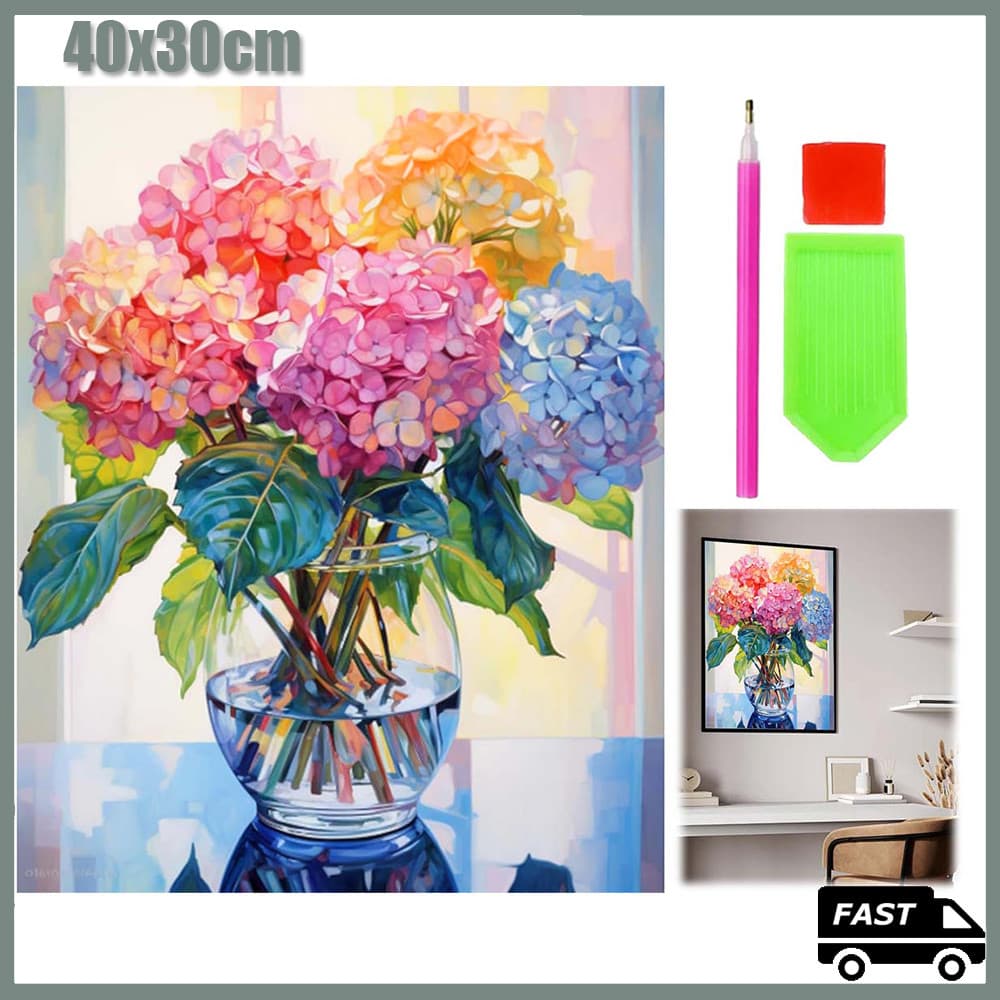 40x30cm 5D DIY hortênsia Quadrado Pintura Com Diamante Broca Completa Arte Artesanato Decoração Diamond Painting