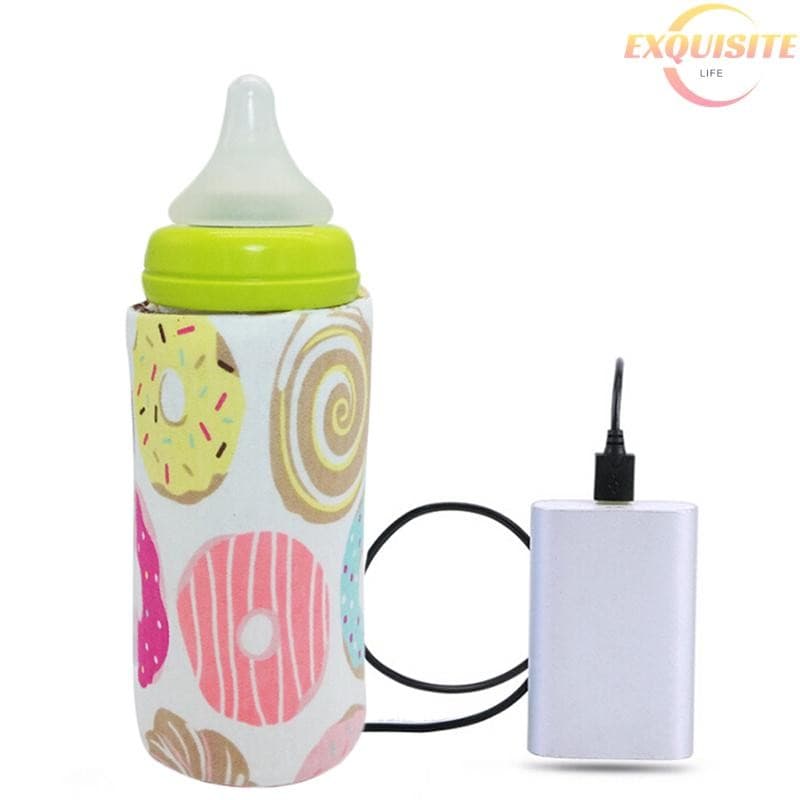 [EL] Aquecedor De Mamadeiras Portátil Para Viagem , Bebê , Crianças , Leite , Água , Capa USB , Bolsa Macia , Nova