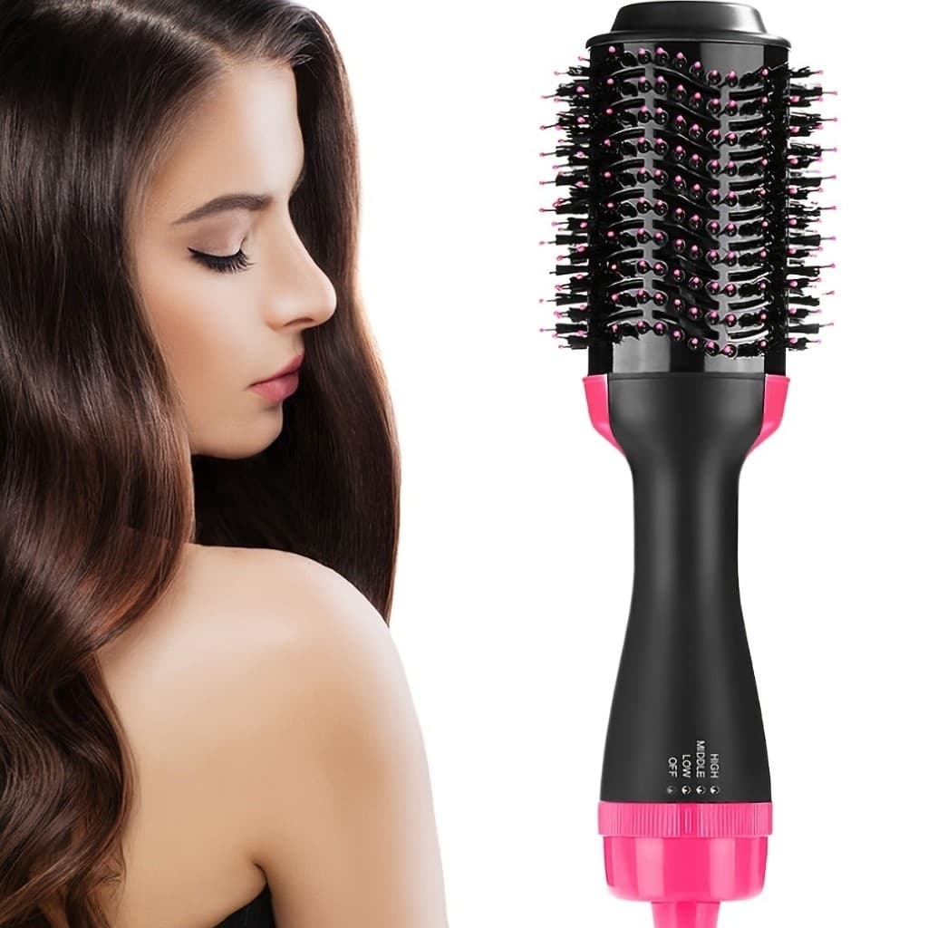 Escova Secadora Oval Elétrica 3 em 1 Hot Air Brush 110V–One Step Secador/Modelador/Alisador e Volumizador Profissional