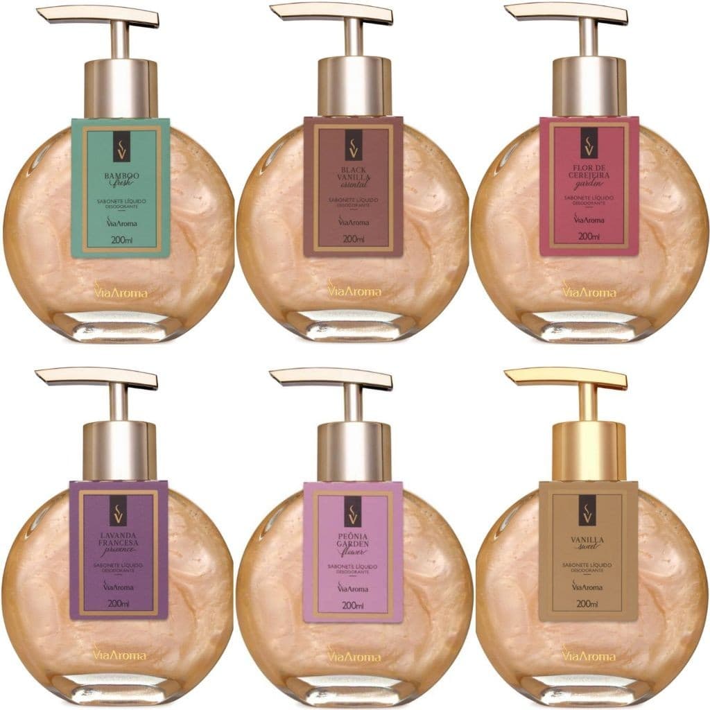 Sabonete Liquido Desodorante Hidratante Para Corpo 200ml - Via Aroma Linha Clássica