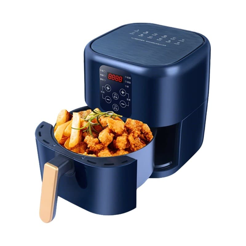 Air Fryer Fritadeira sem Óleo 1400W 110V/220V 6L PP Inox 304 Antiaderente Cozinha Doméstica Saudável Azul