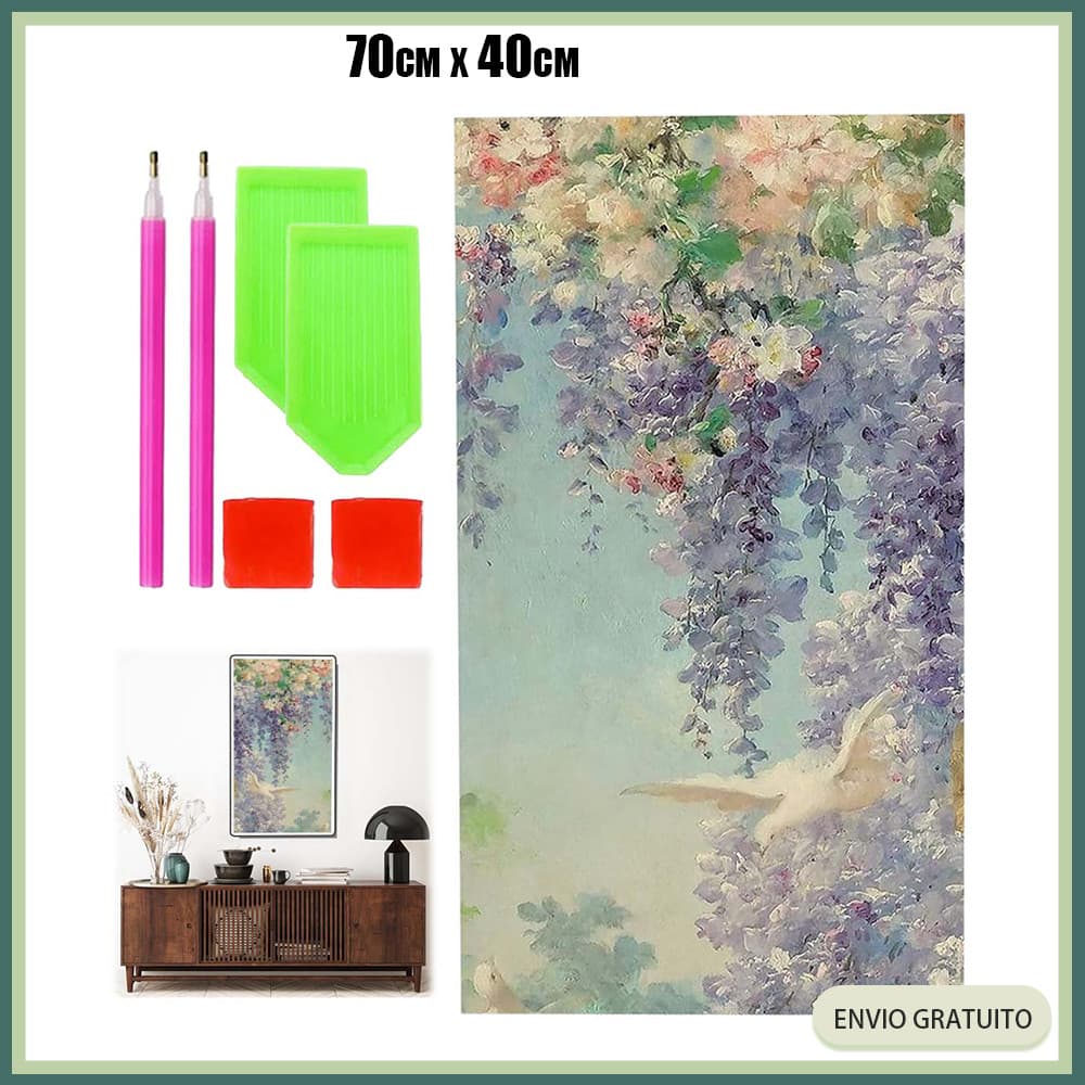 Pintura com diamantes,Pinturas DIY 5D com strass quadrados,Arte com pedras preciosas,Pintura com diamantes roxos,70x40cm