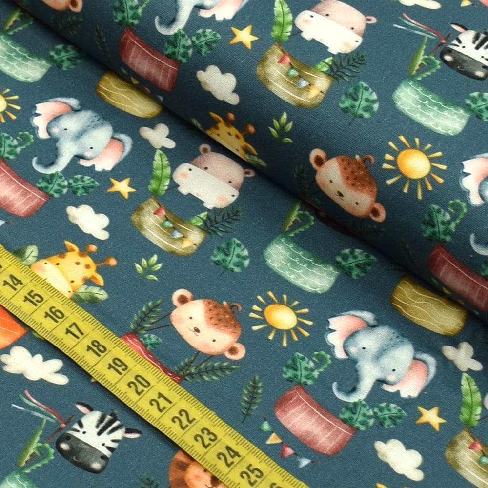 Tecido Estampado para Patchwork - Safari No Balão (0,50x1,40)