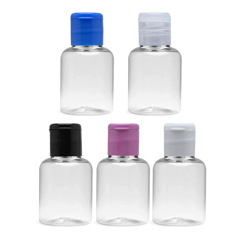 Frascos Plástico Pet 20Ml R18 tampa Flip Top para álcool gel, shampoo, sabonete líquido e cremes
