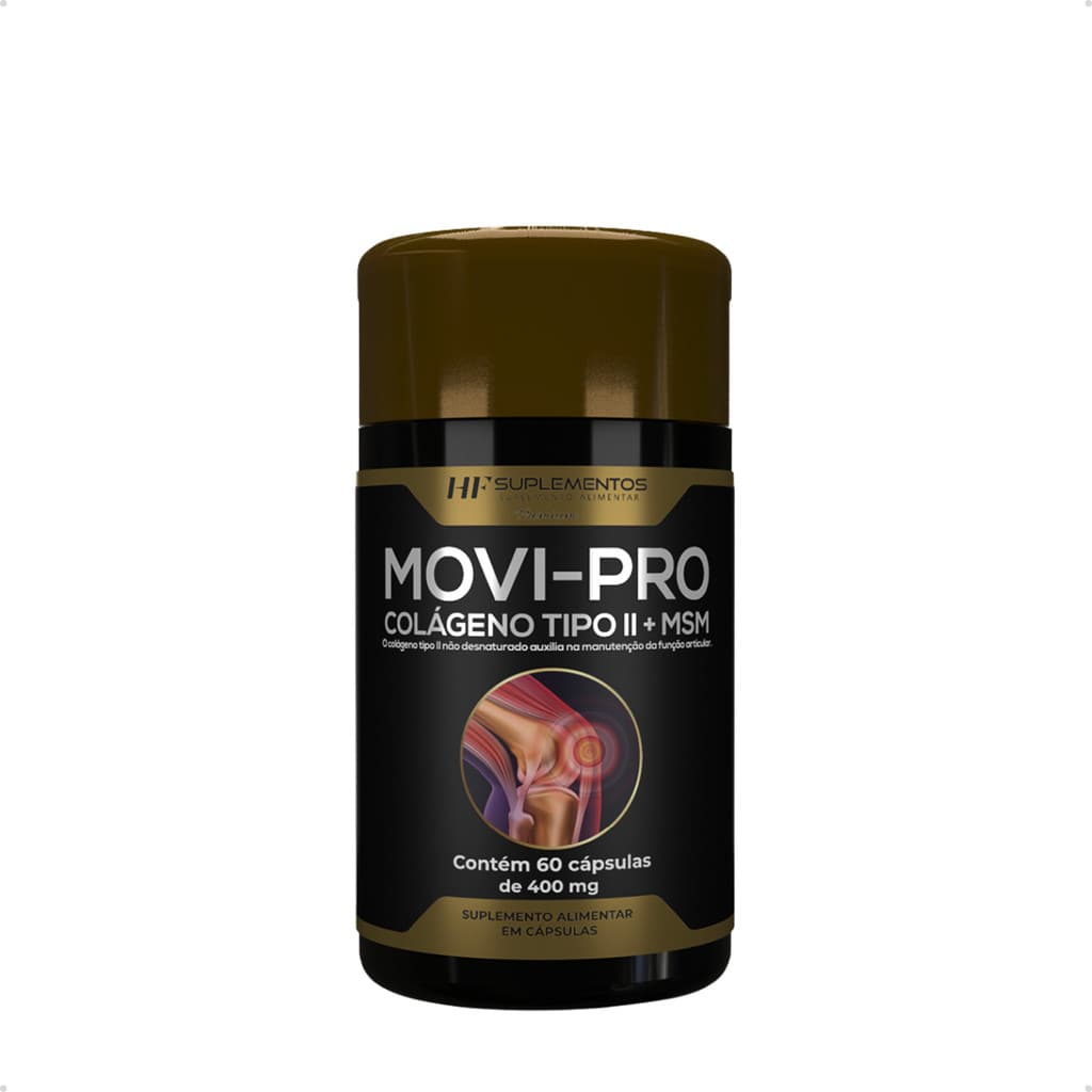 Colágeno Tipo 2 + MSM com Vitamina D HF Suplementos Articulações Mobilidade Alívio