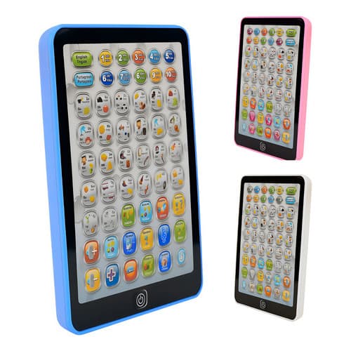 Tablet Interativo Infantil Bilingue Educativo Inglês Criança Som Números Palavras Repetir